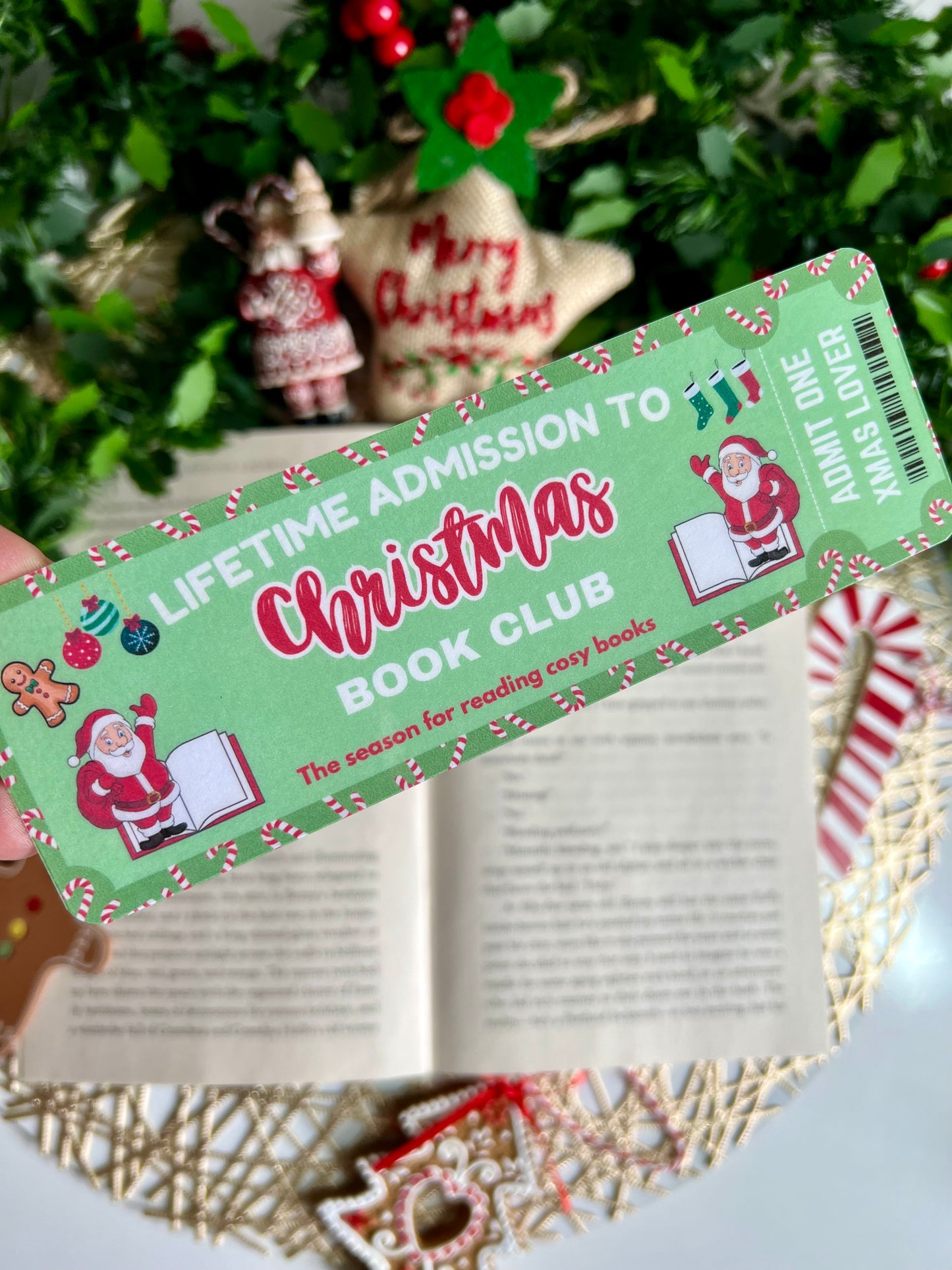 Christmas Book Club Bookmark