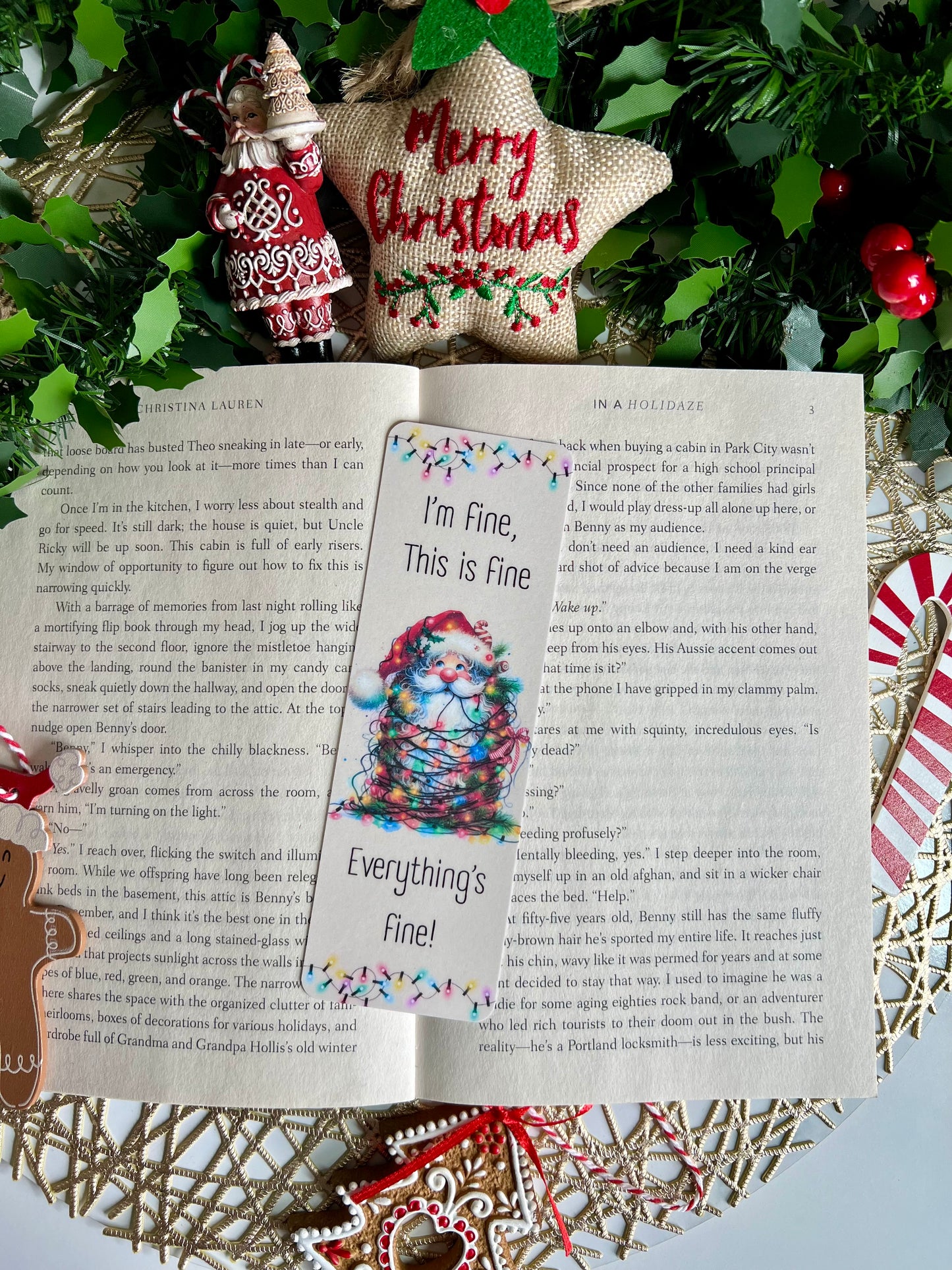 I’m fine, everything’s fine Santa Bookmark