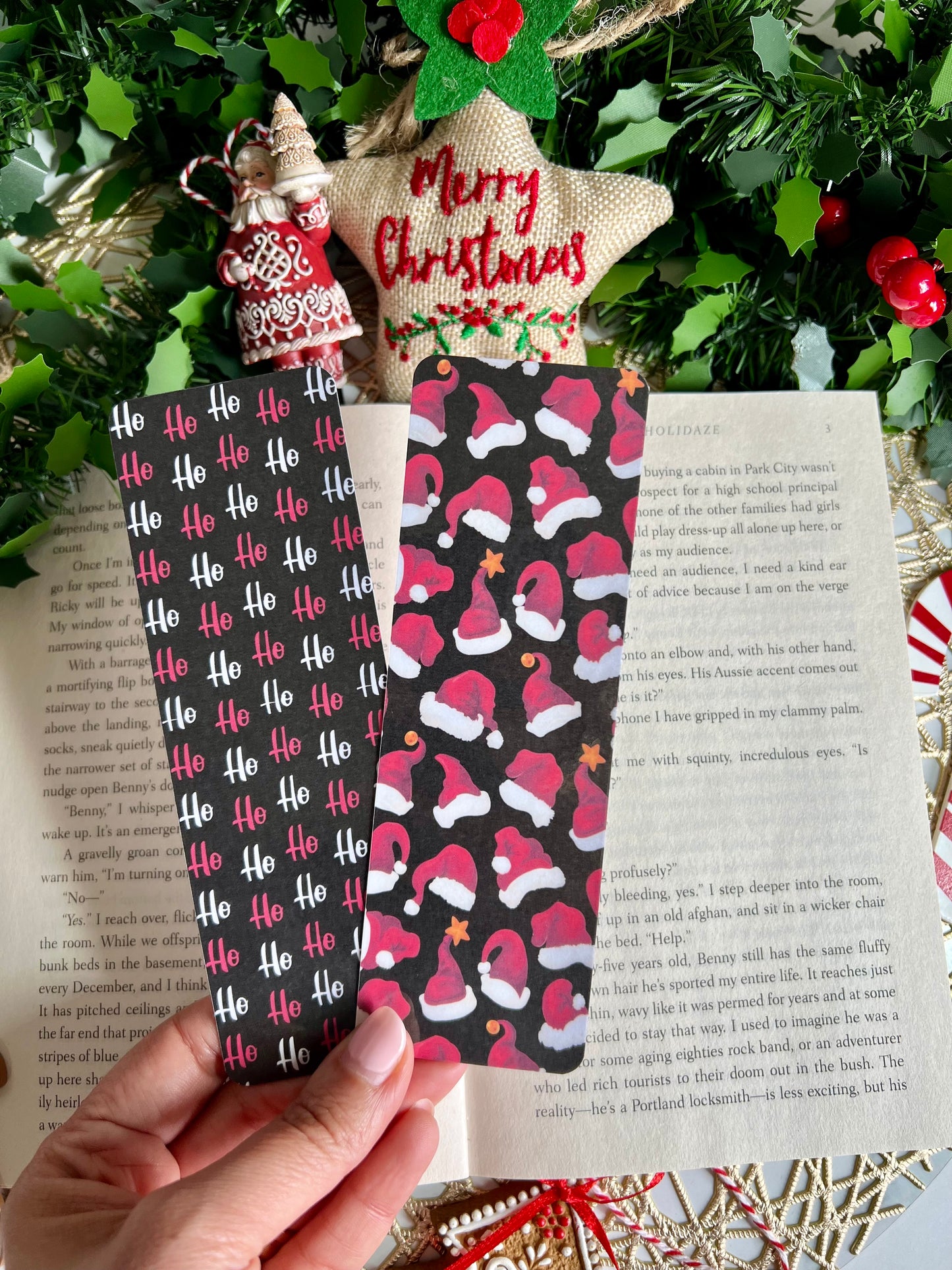 Christmas Night Bookmark set or individual/Christmas Bookmark
