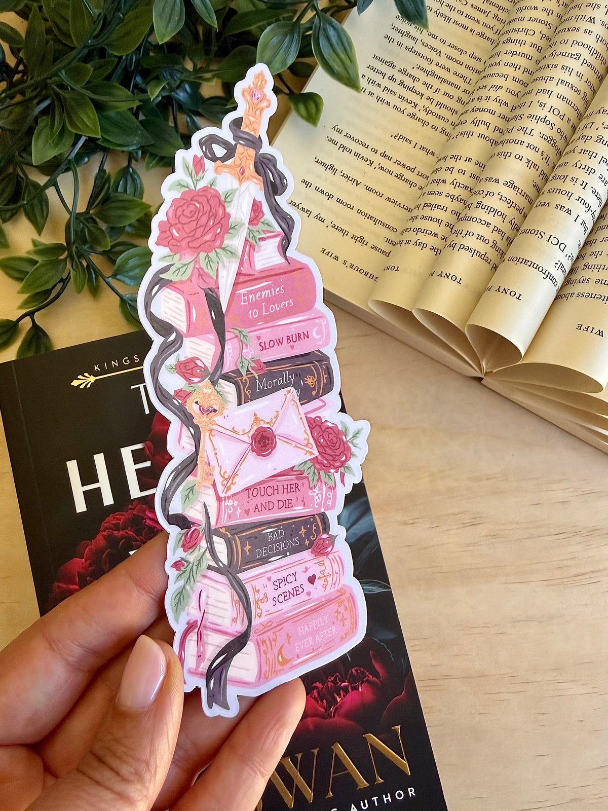 Dark Romance Bookstack Die Cut Bookmark