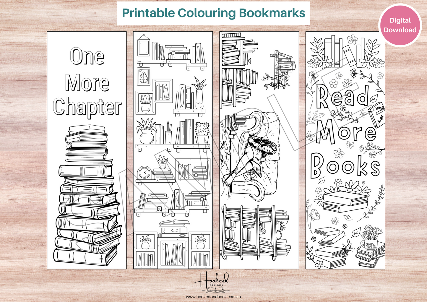 Readers Printable Colouring Bookmark