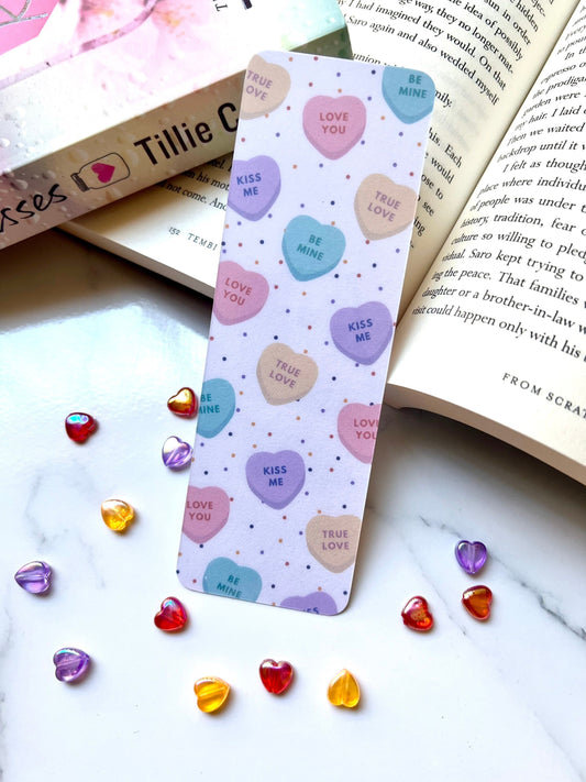 Love Heart Candy Bookmark/cute bookmark/hearts bookmark/books/valentines /hearts