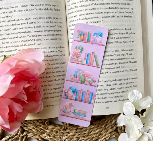 Gnome on a Bookshelf Bookmark
