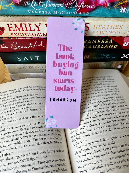 The Book Buying Ban Starts Tomorrow Bookmark