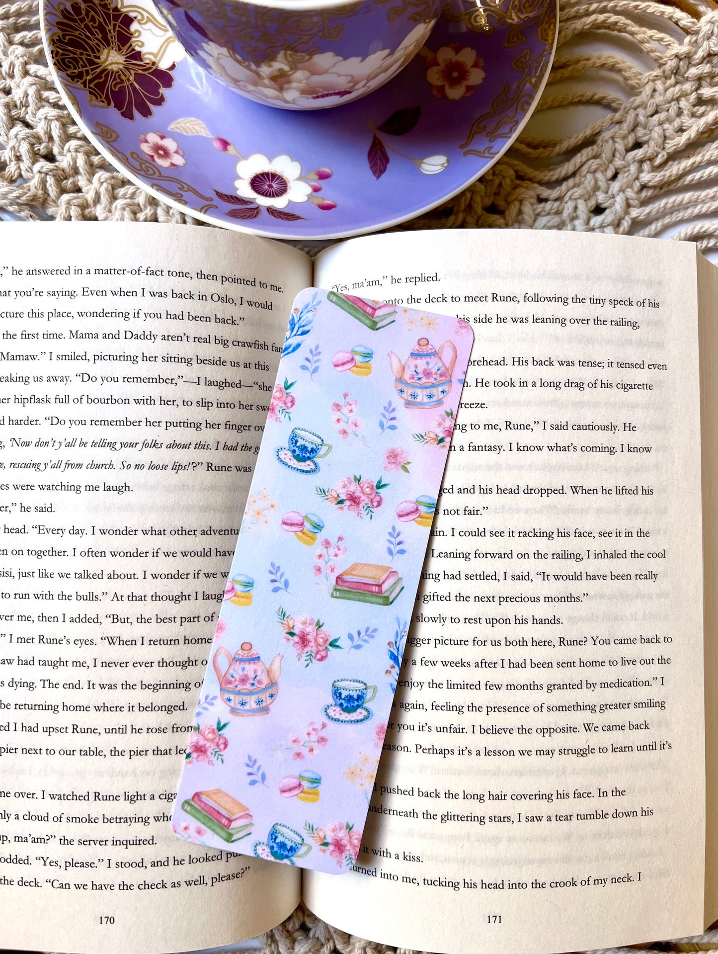 Floral Tea Party Bookmark
