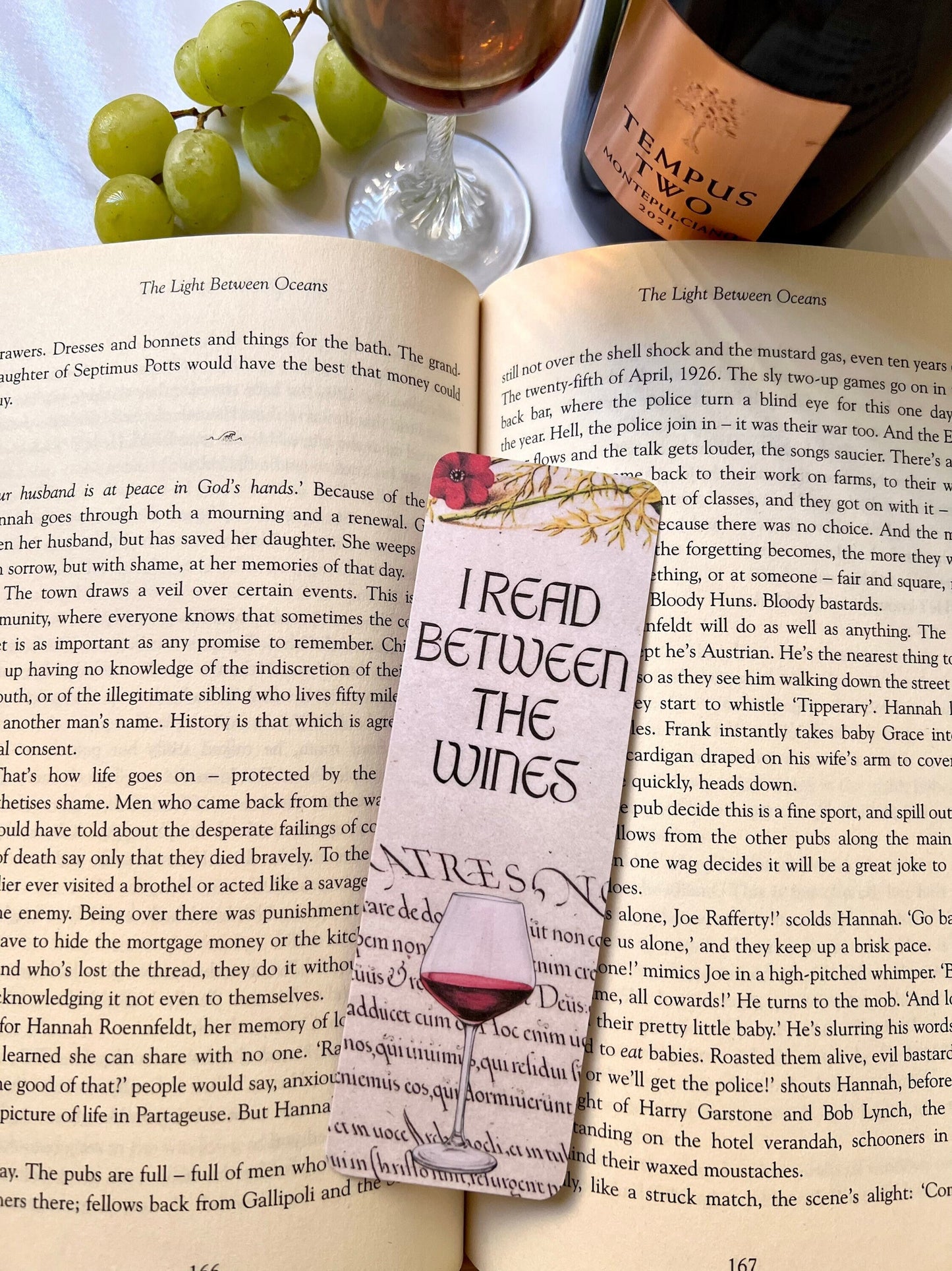 I Read Between the Wines Bookmark