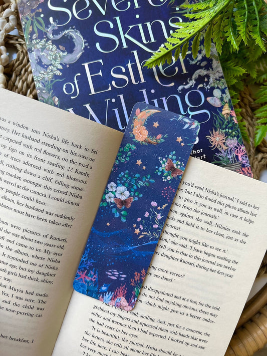Floral moon and Sea Bookmark