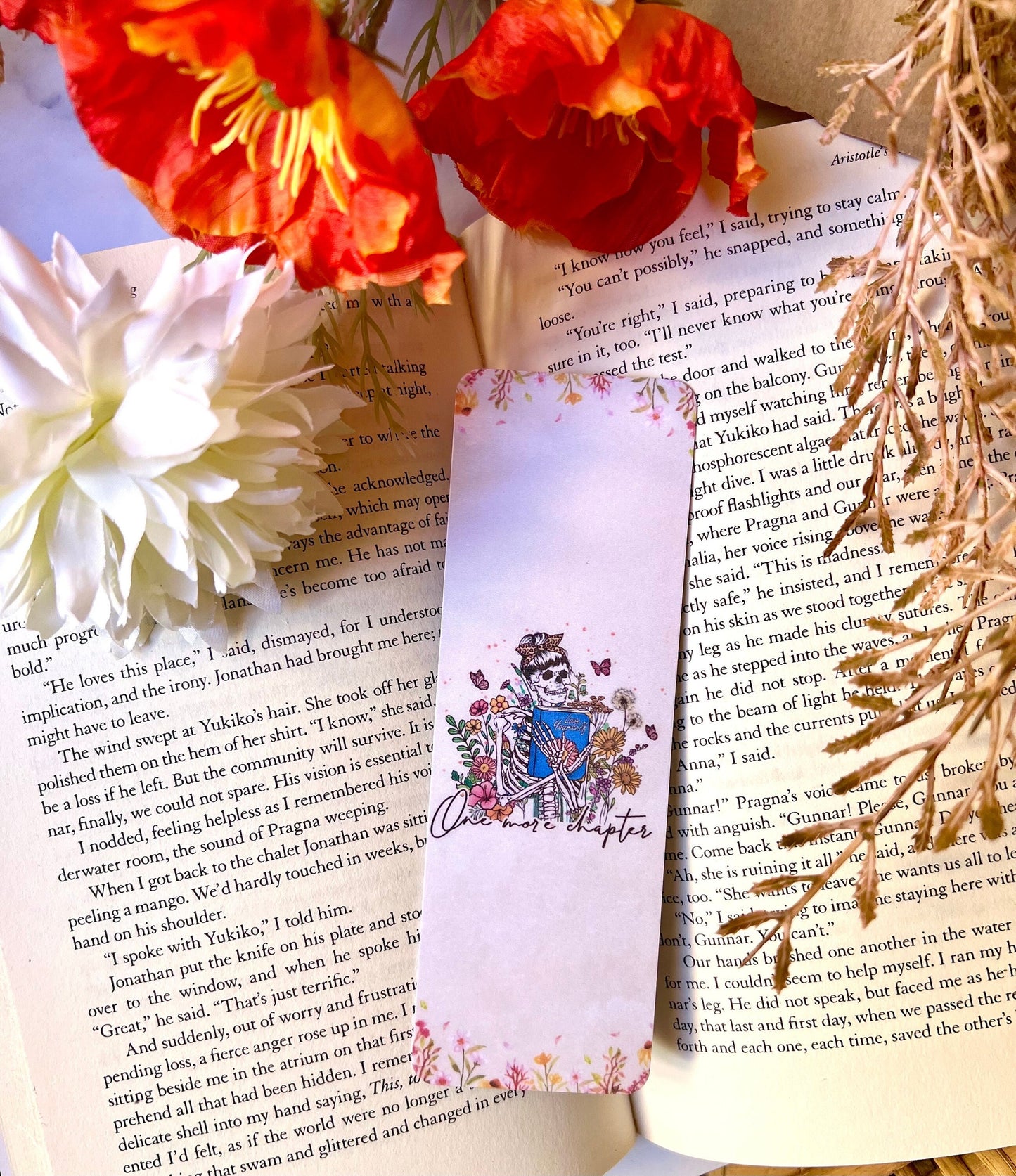 One More Chapter Skeleton Bookmark