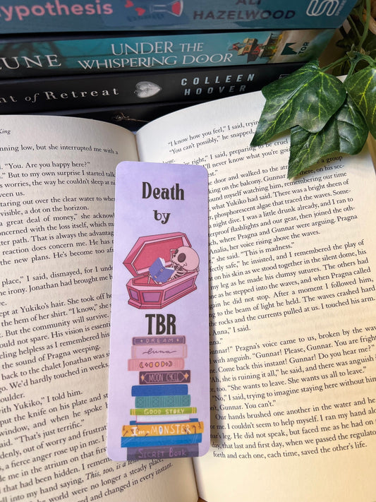 Cute Death by TBR Bookmark