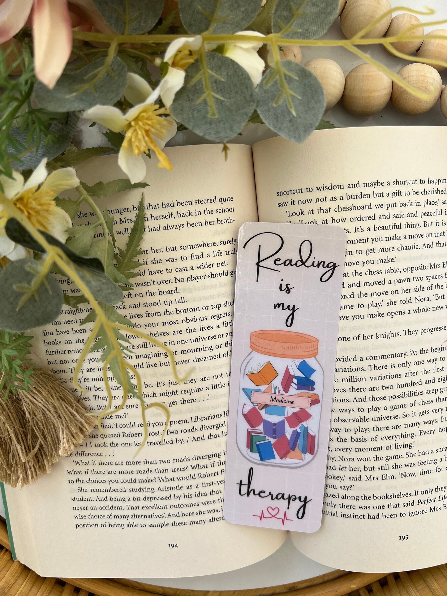 Reading is my Therapy Bookmark