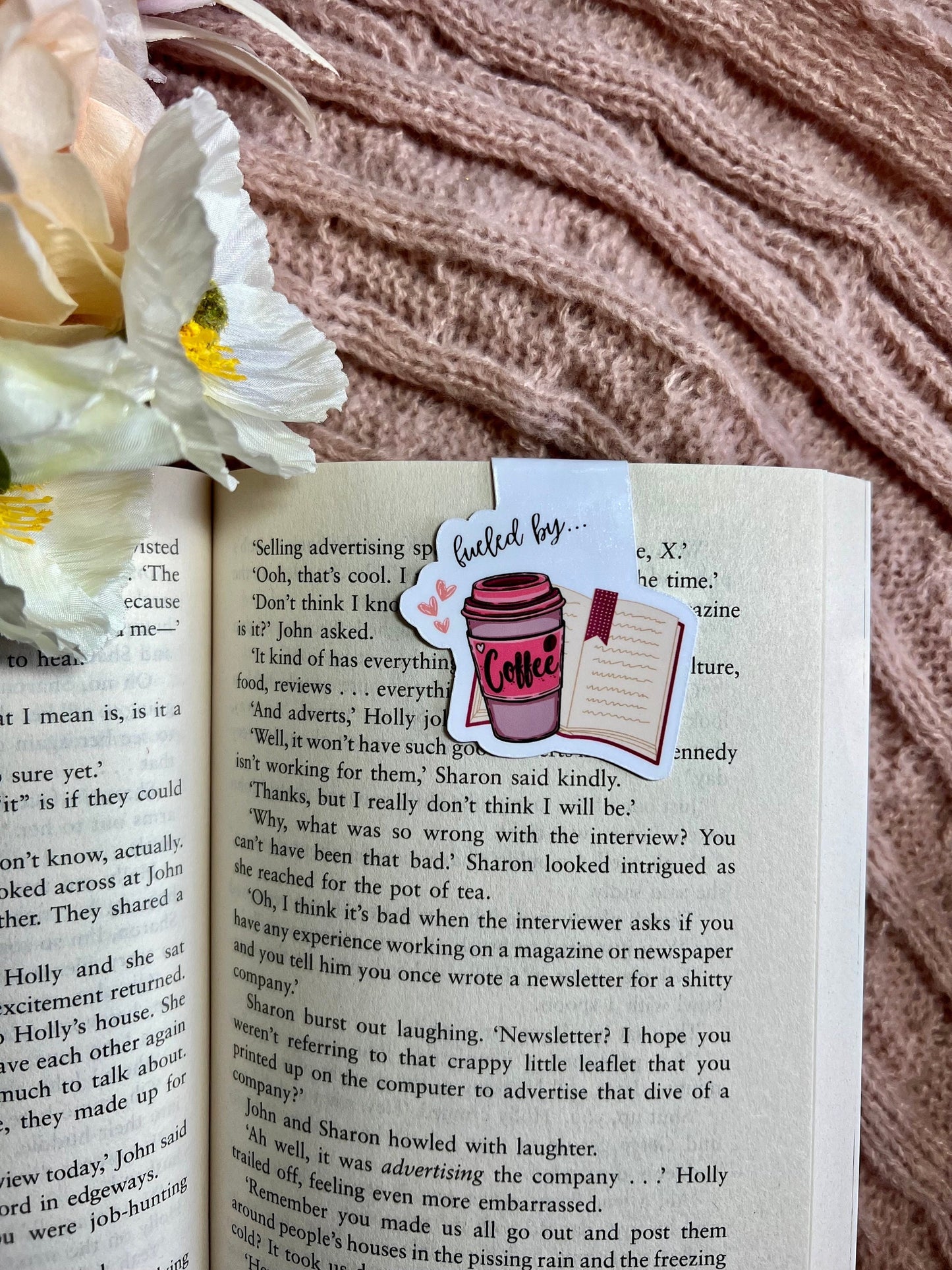 Fueled by Coffee and Books Magnetic Bookmark