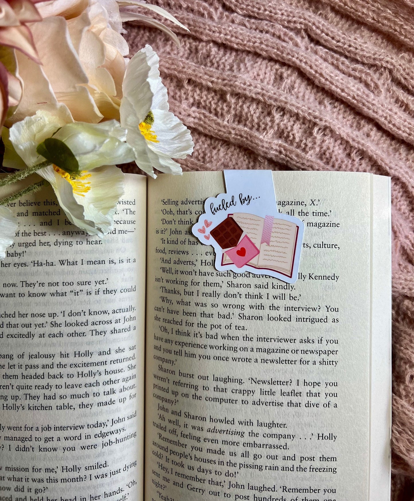 Fueled by Chocolate and Books Magnetic Bookmark