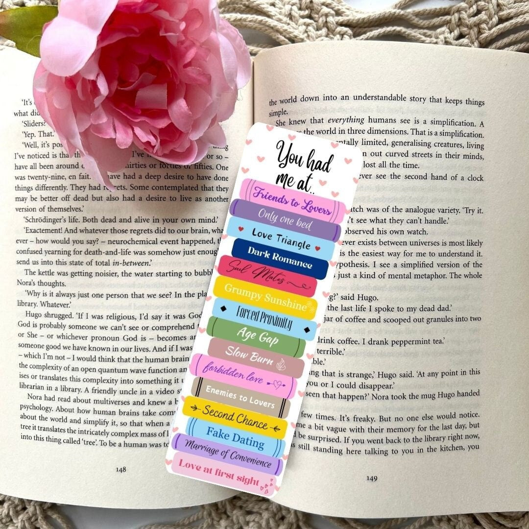 Romance Tropes Book Stack Bookmark
