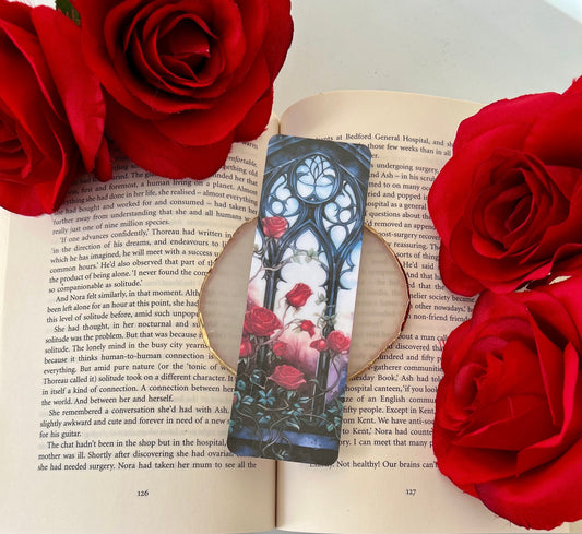 Castle Window with Red Roses Bookmark