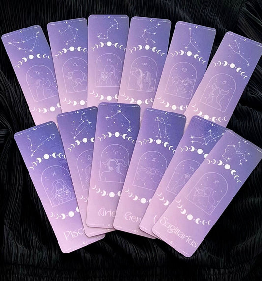 Purple Zodiac bookmarks