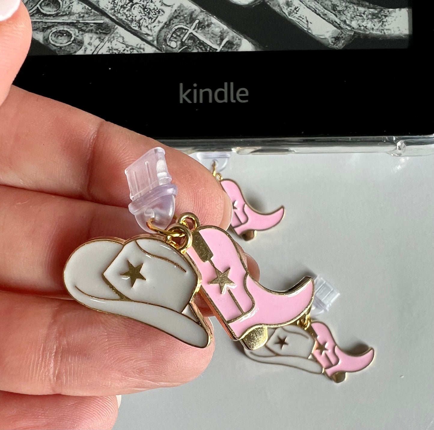 Kindle / E-Reader Charm Cowboy Hat and Boots