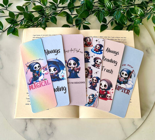 Cute Reading Grim Reaper Bookmarks