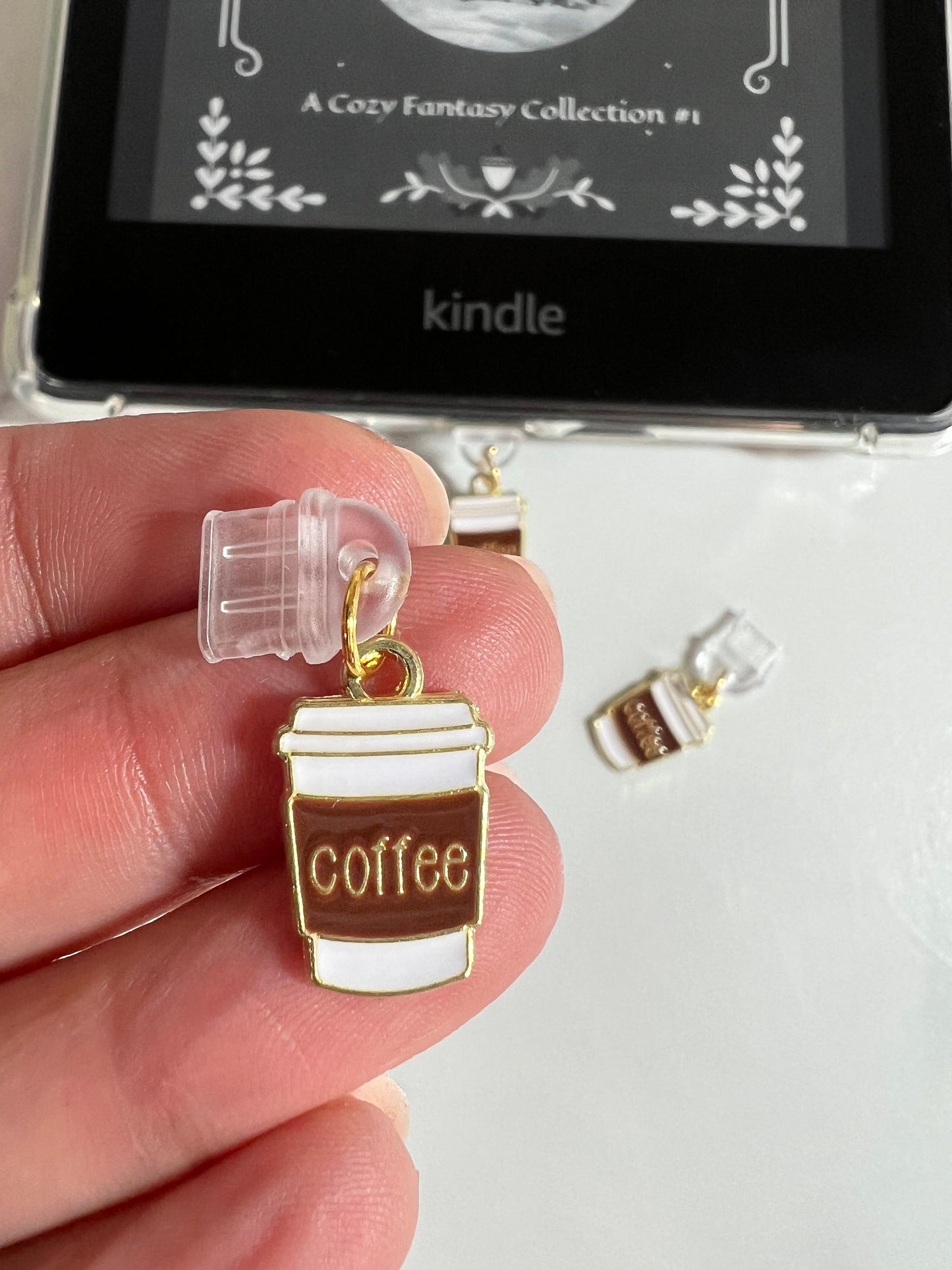 Kindle/ E-Reader Charm Coffee Cup