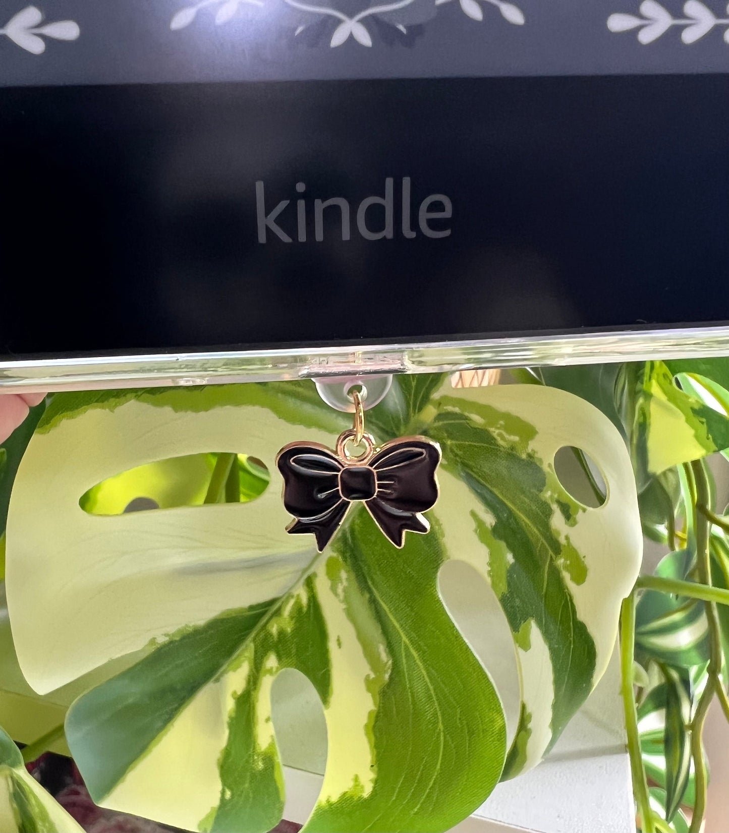 Kindle / E-Reader Charm Black Bow