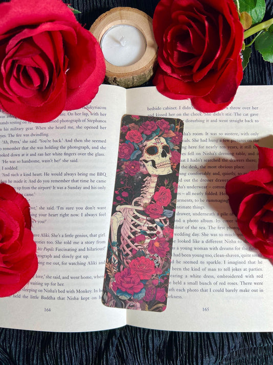 Skeleton and Roses Bookmark