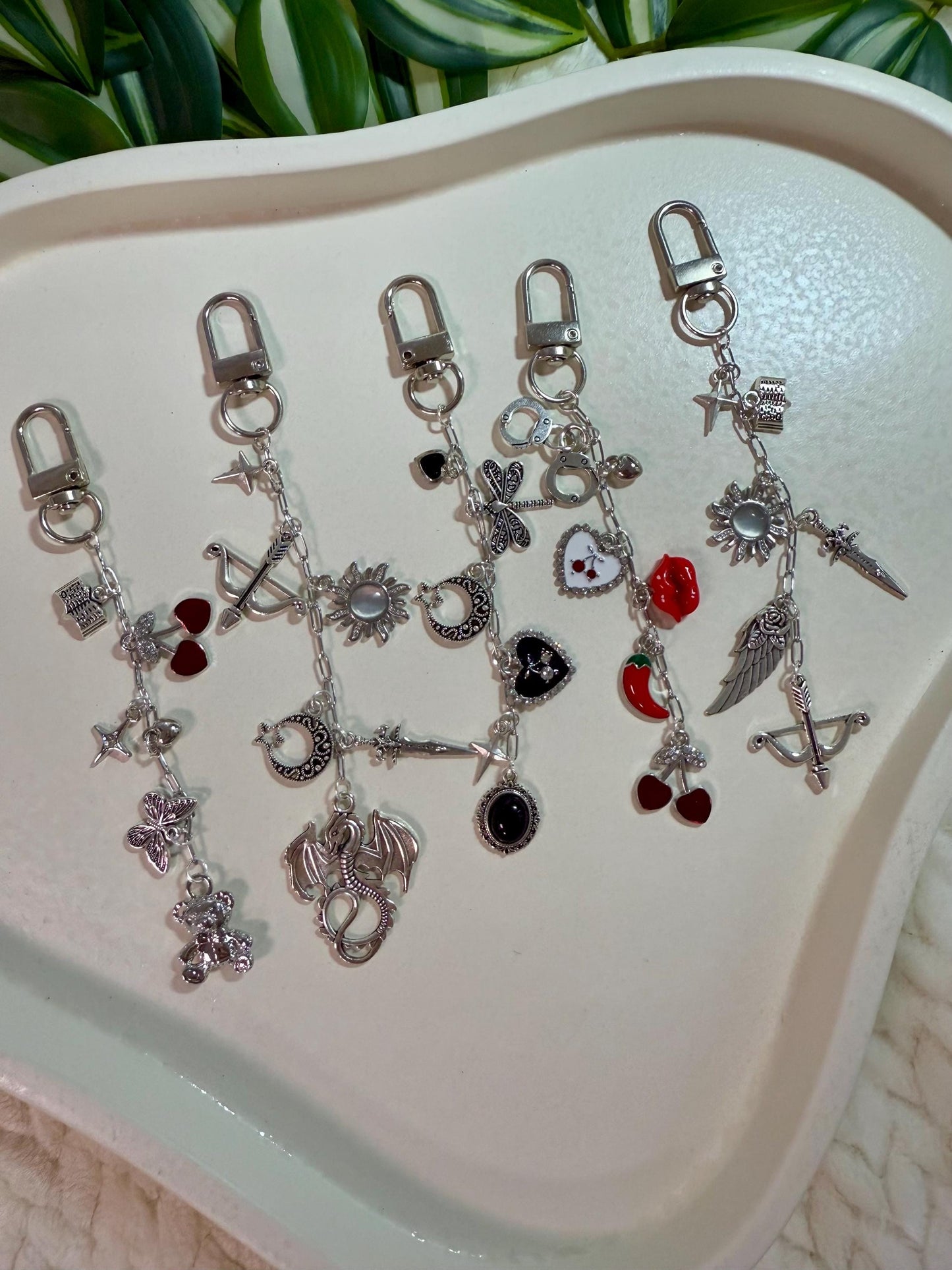 Kindle/Kobo Vintage Silver Charm Chain, E-reader Accessory