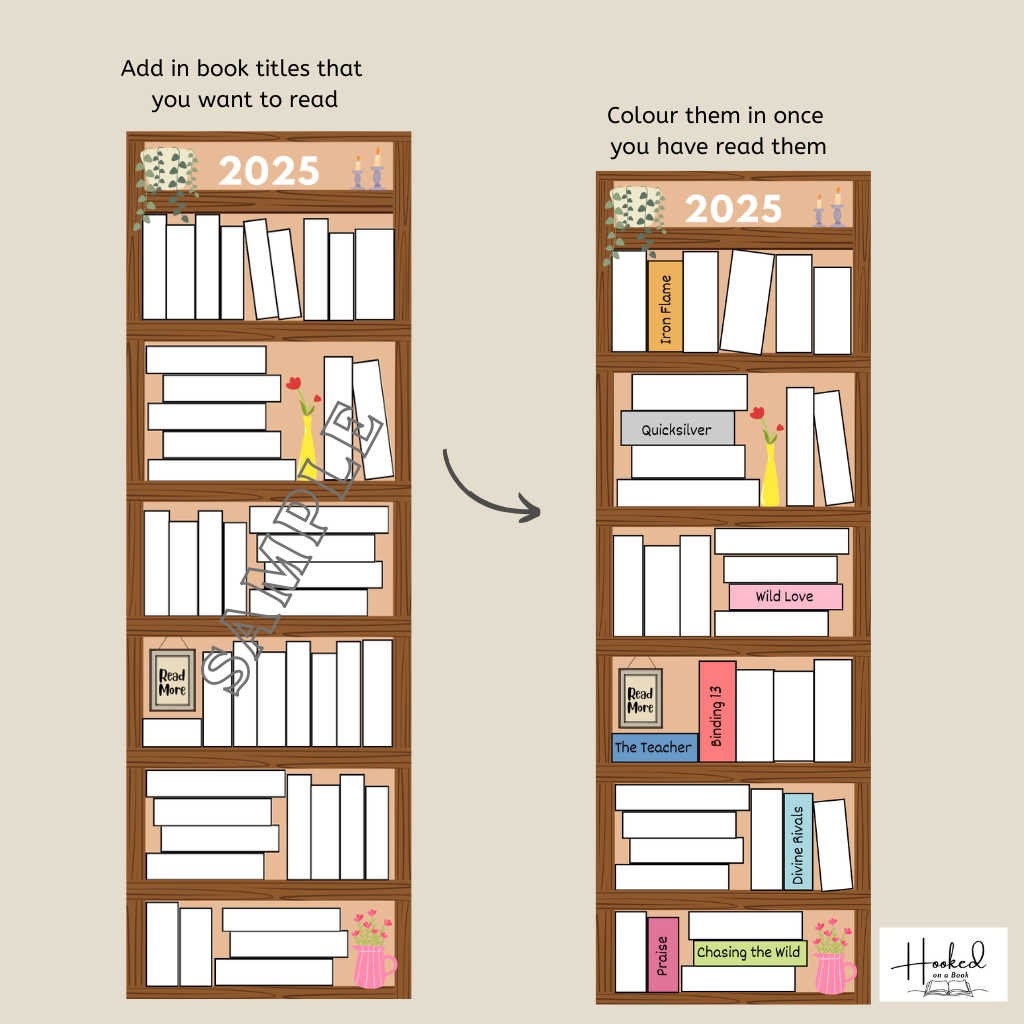 2025 Printable bookshelf bookmark/Book Tracker